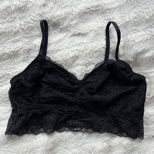 VS PINK Black Lace Unlined Bralette
